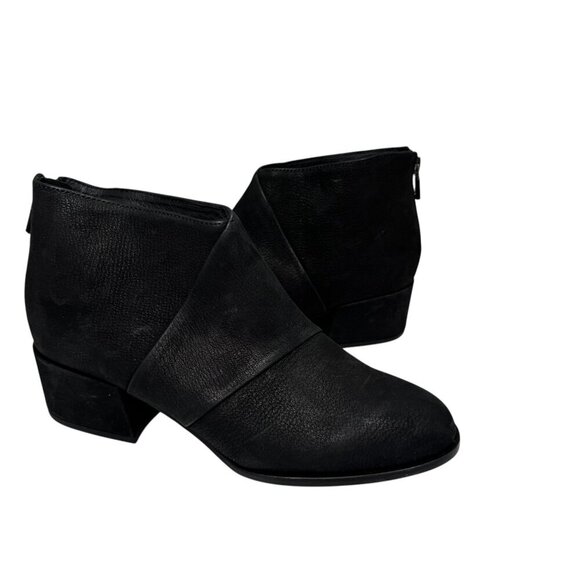 Eileen Fisher Womens Fayo Ankle Boots Booties Block Heel Black Leather Zip 7 NEW - Picture 3 of 7